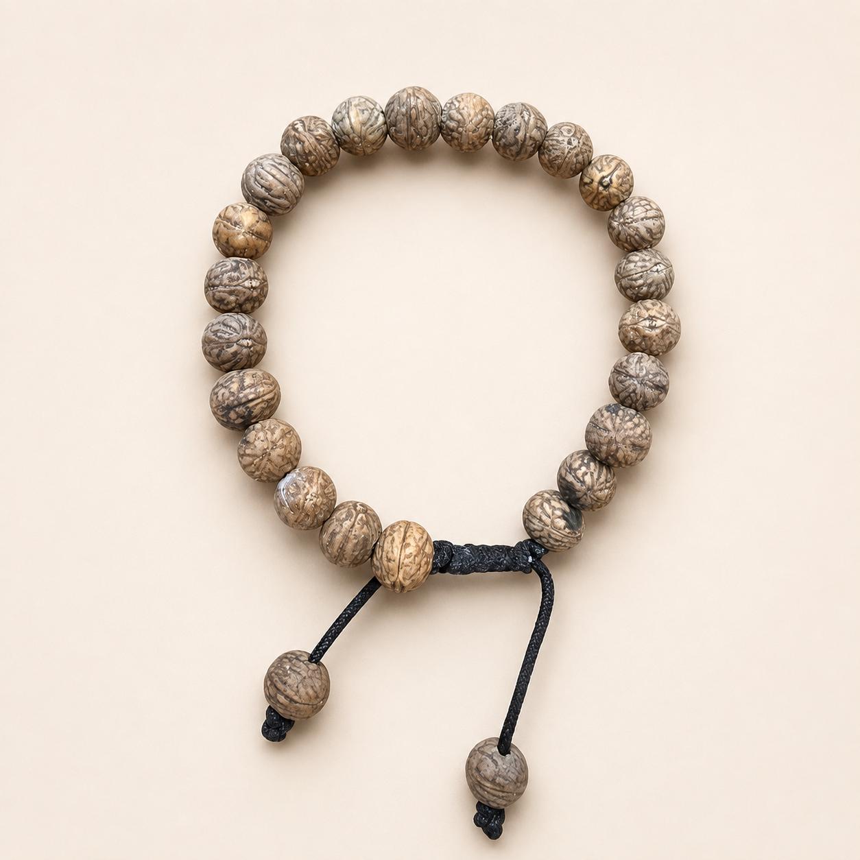 Handmade Buddhist Bead Bracelet – Nepal Prayer Bracelet, Adjustable Meditation Beads, Two Styles Available — image 2