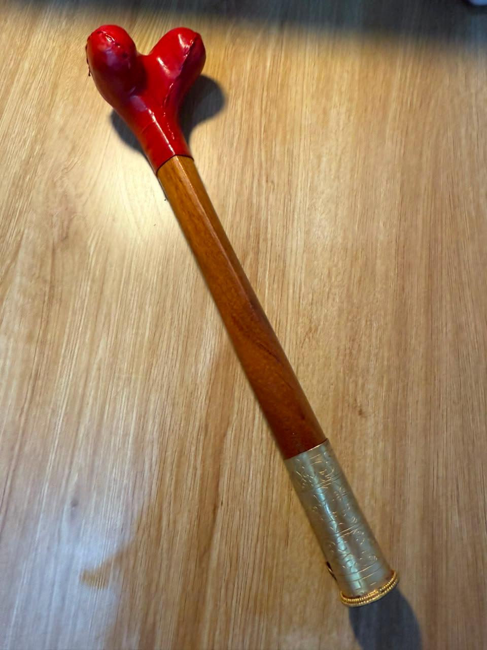 Handmade Wooden Kangling Ritual Horn – Nepal Vajrayana Chöd Practice, Natural Wood Copper Bell — image 8