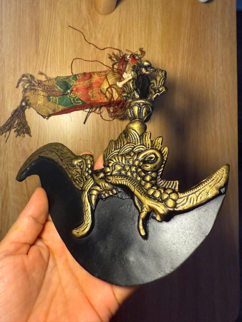 Blessed Chöd Tröma Nagmo Curved Ritual Knife – Copper & Iron Vajrayana Practice Implement — image 4