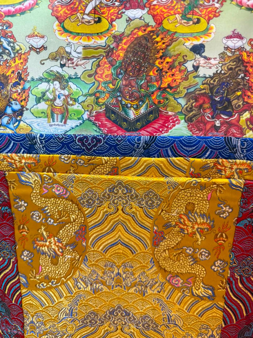 Troma Nagmo Silk Print Thangka – Dudjom Tersar Lineage, Vajrayana Chöd Wall Hanging — image 2