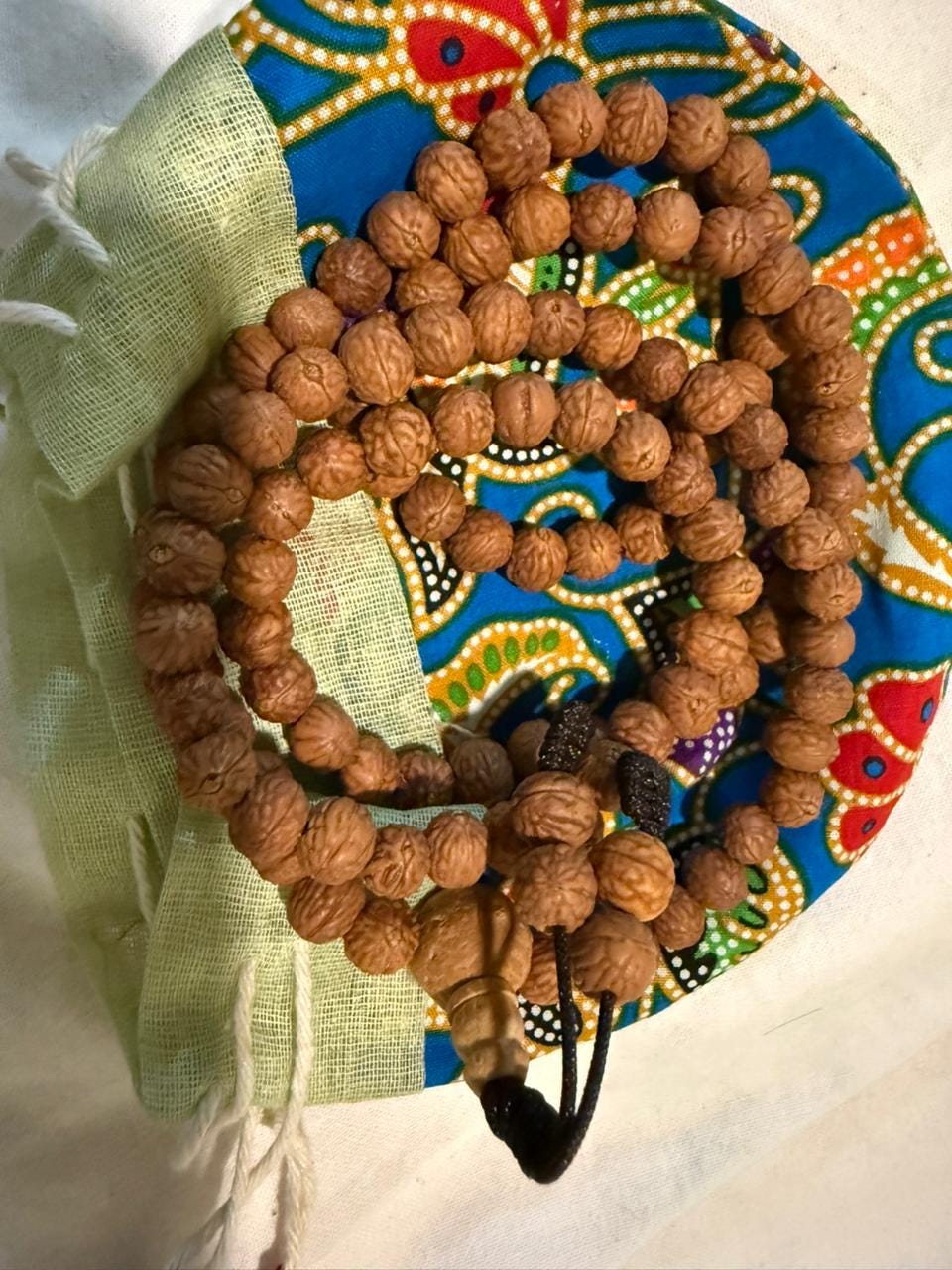 Blessed Raktu Seed Mala – 108 Beads, 8mm, Handmade in Nepal, Buddhist Prayer Beads — image 5