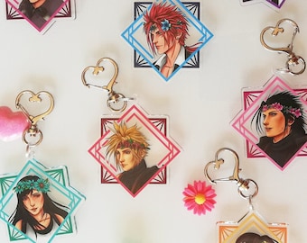 FF7 Flower crowns keychains