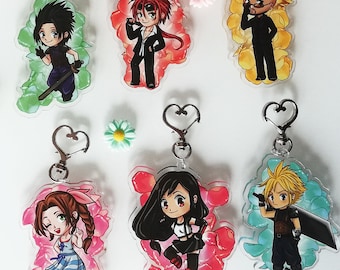 FF7 chibi characters - double sided keychains