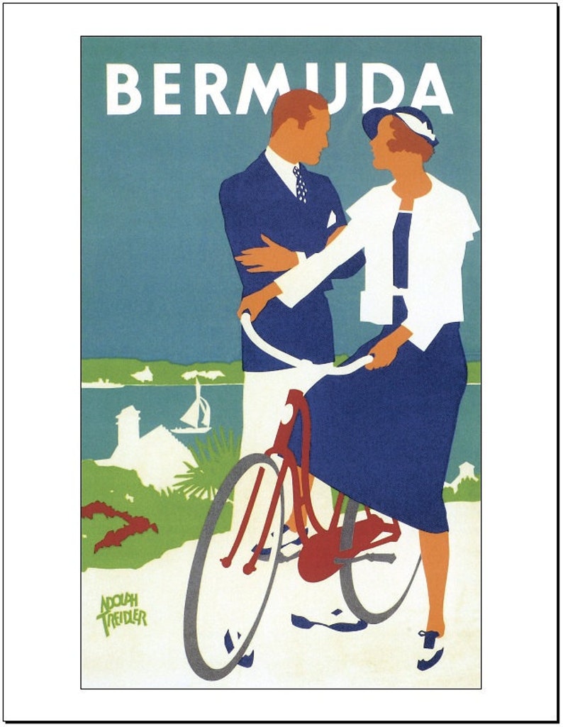 BERMUDA 8.5/" X 11/" Travel Poster Pan American Air Lines