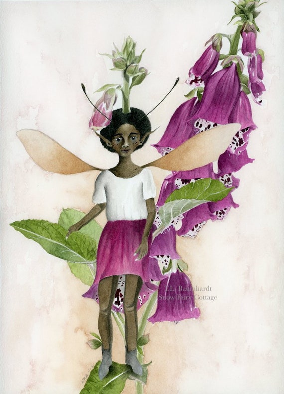 Foxglove Sprite Fairy Watercolour Print Reproduction 5 X Etsy Foxglove Sprite Fairy Watercolour Print Reproduction 5 X Etsy