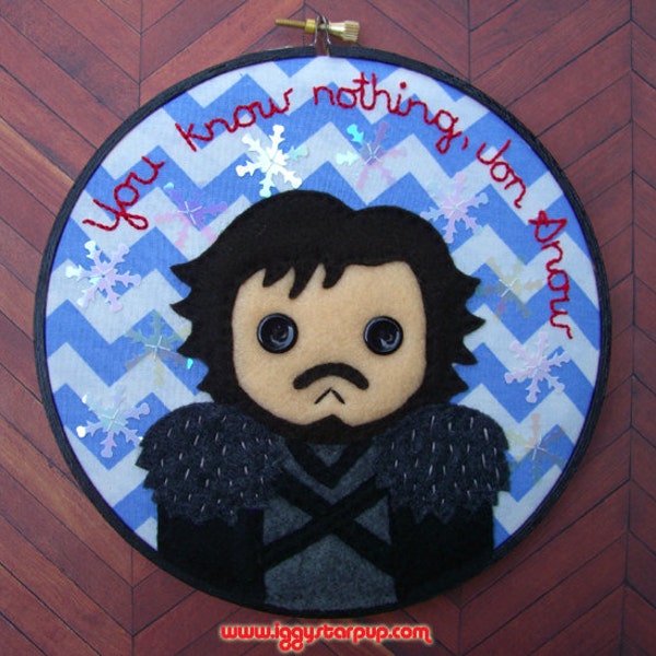 Game of  Thrones Jon Snow Embroidery Hoop
