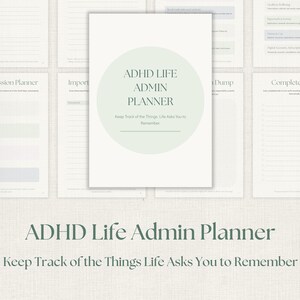 ADHD Life Admin Planner | Executive Dysfunction Planner | Digital Planner PDF | ADHD Organization Workbook | Printable Productivity Planner