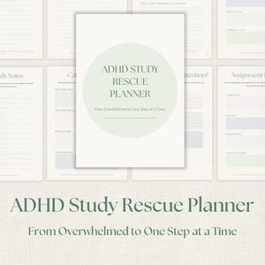 ADHD Study Planner Printable PDF | Student Planner | Executive Dysfunction Study Organizer | Exam Planner | Assignment Tracker | College