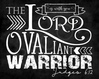 Scripture Art - Judges 6:12 ~ Chalkboard Style