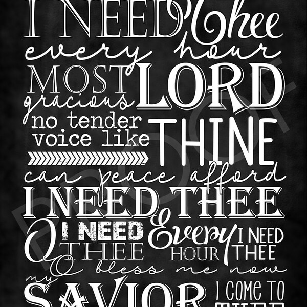I Need Thee - Etsy