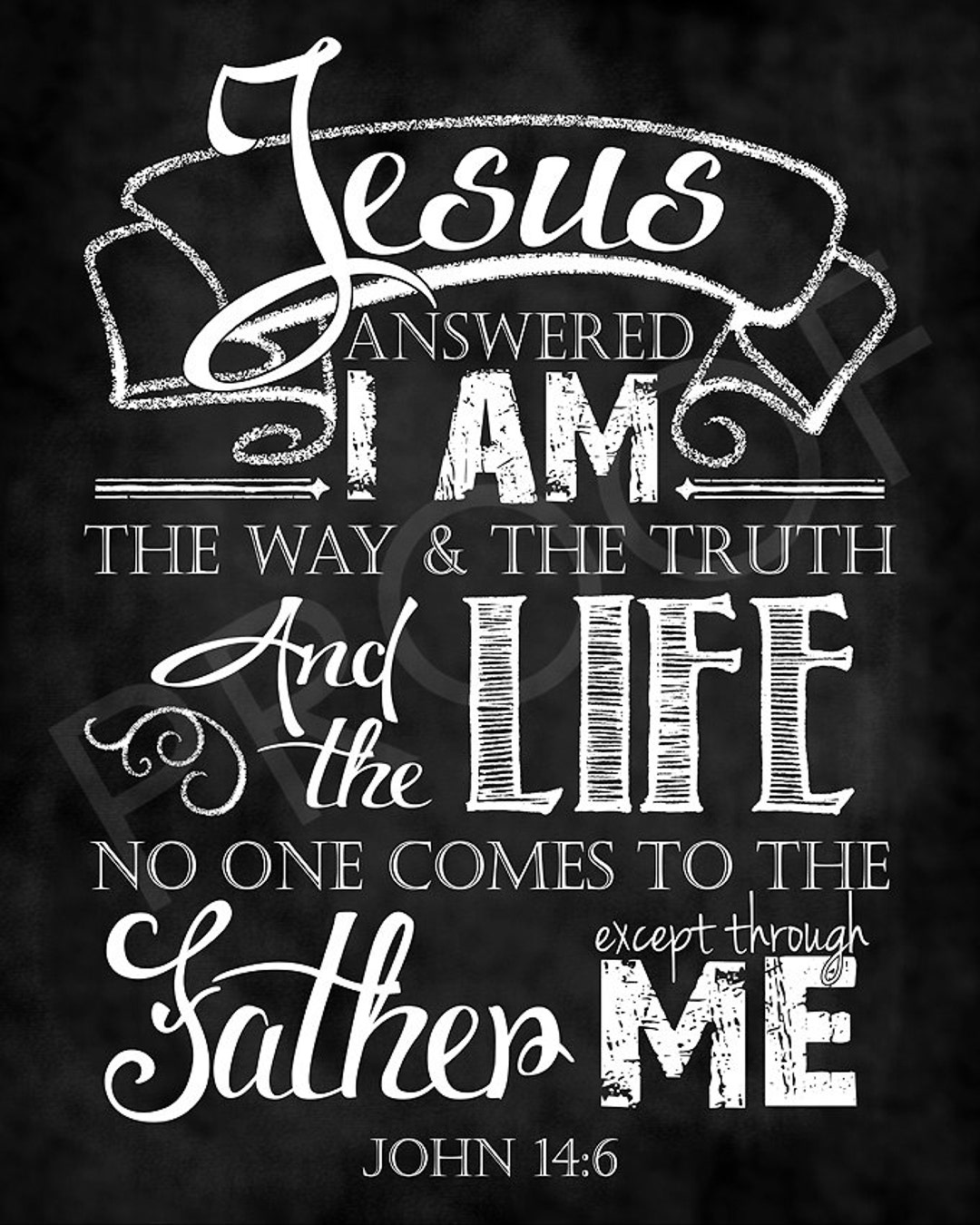 【bible】14点おまとめ Scripture Art - John 14:6 ~ Chalkboard Style - Etsy