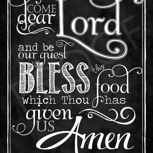 Chalkboard Art - Mealtime Prayer