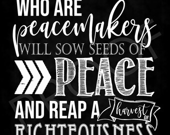 Scripture Art - James 3:18 ~ Chalkboard Style