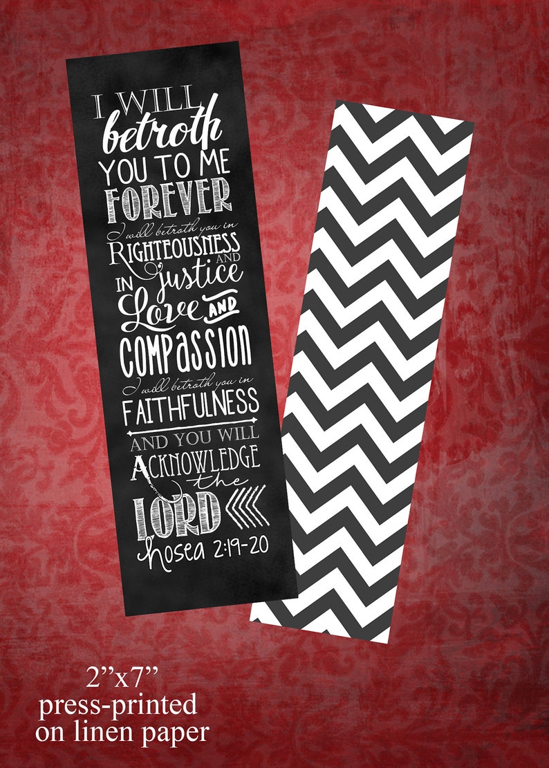 Set of 5 bookmarks Hosea 2:19-20 image 1