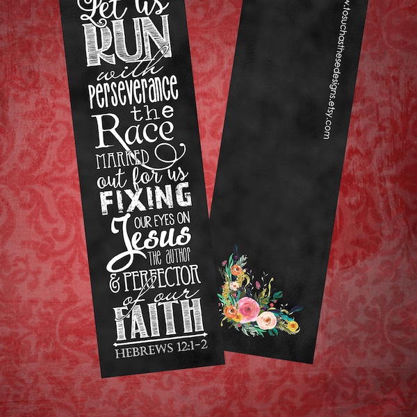 Set of 5 Hebrews 12:1-2 Bookmarks