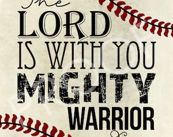 Scripture Art - Judges 6:12 ~ baseball
