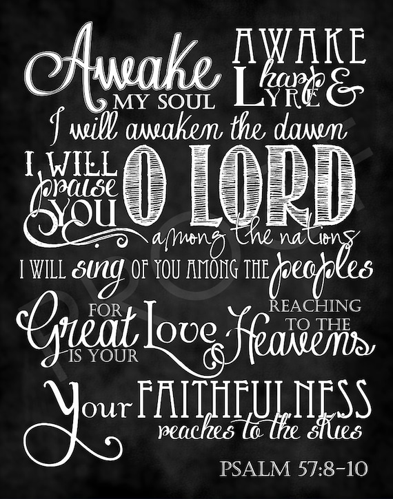 Scripture Art - Psalm 57:8-10 ~ Chalkboard Style - Etsy