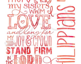 Scripture Art - Philippians 4:1 ~ Watercolor Lettering