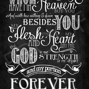 Scripture Art Psalm 73:25-26 Chalkboard Style - Etsy