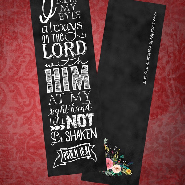 Set of 5 Bookmarks - Psalm 16:8
