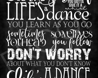 Chalkboard Art - Song "Life's a Dance"