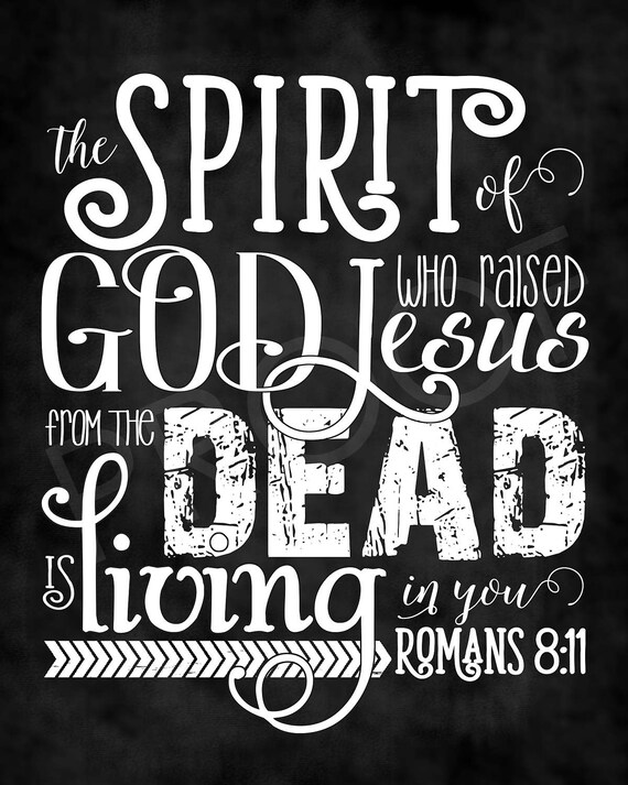 Scripture Wall Art Easter Bible Verse Print Romans 6:8-11 Lent Bible Verse Good Friday Scripture Baptism Gift Easter Wall Art