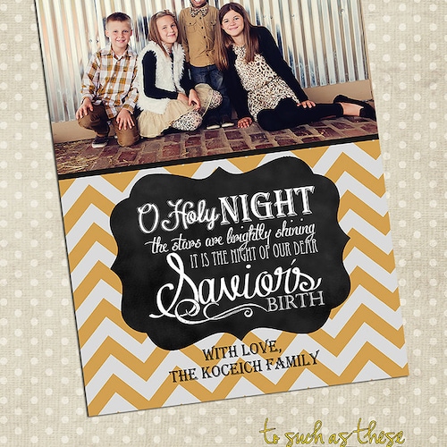 Scripture Chalk Art Digital Christmas Card...o Holy Night Etsy