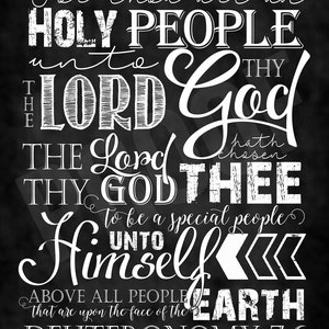Scripture Art - Deuteronomy 7:6 KJV ~ Chalkboard Style