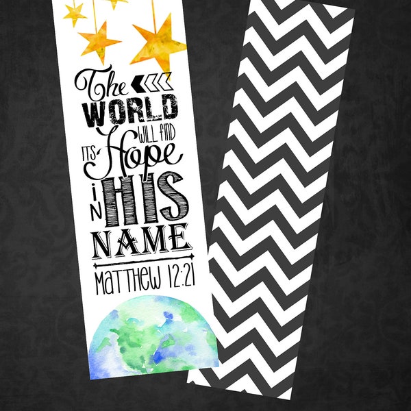 Set of 5 Matthew 12:21 Bookmarks 2"x7"