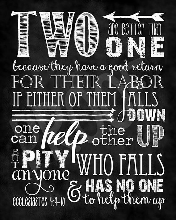 Scripture Art Ecclesiastes 4:9-10 Chalkboard Style | Etsy