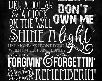 Chalkboard Art - Song "Standing Room Only"