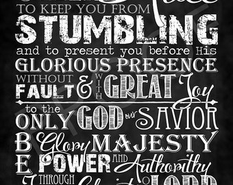 Scripture Art - Jude 24-25 ~ Chalkboard Style