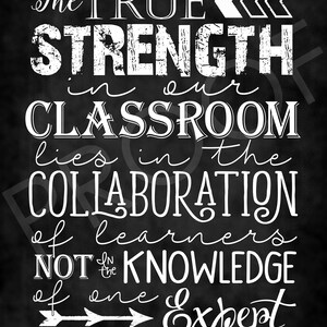 Chalkboard Style Quote Educator Collaboration of Learners