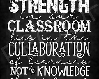 Chalkboard Style Quote Educator Collaboration of Learners