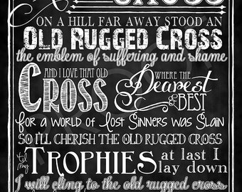 The Old Rugged Cross Hymn ~ Chalkboard Style