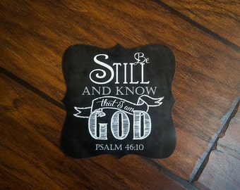 Scripture Magnet - 5x5 Ornate Magnet of Psalm 46:10