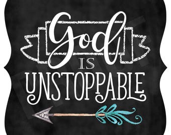 Scripture Magnet - 5x5 Ornate Magnet ~  Unstoppable God