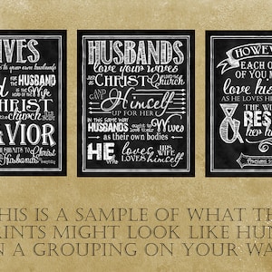 Scripture Art (set of three) taken from Ephesians 5:22-33