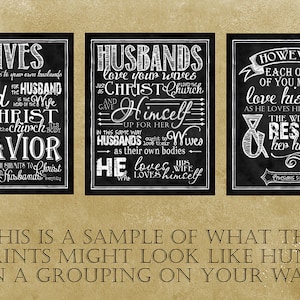 Scripture Art set of three taken from Ephesians 5:22-33 image 1