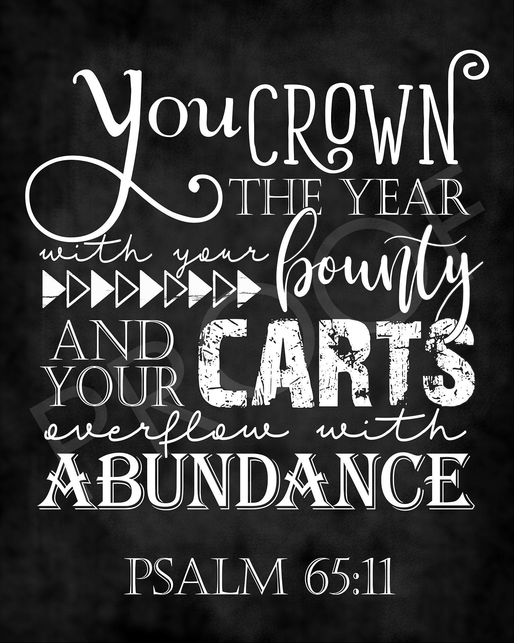 Scripture Art - Psalm 65:11 ~ Chalkboard Style - Etsy