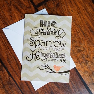 Scripture Art - 5x7 Folded Greeting Card on Linen Paper (with Envelope ...