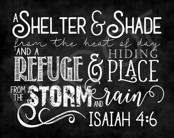 Scripture Art - Isaiah 4:6 ~ Chalkboard Style