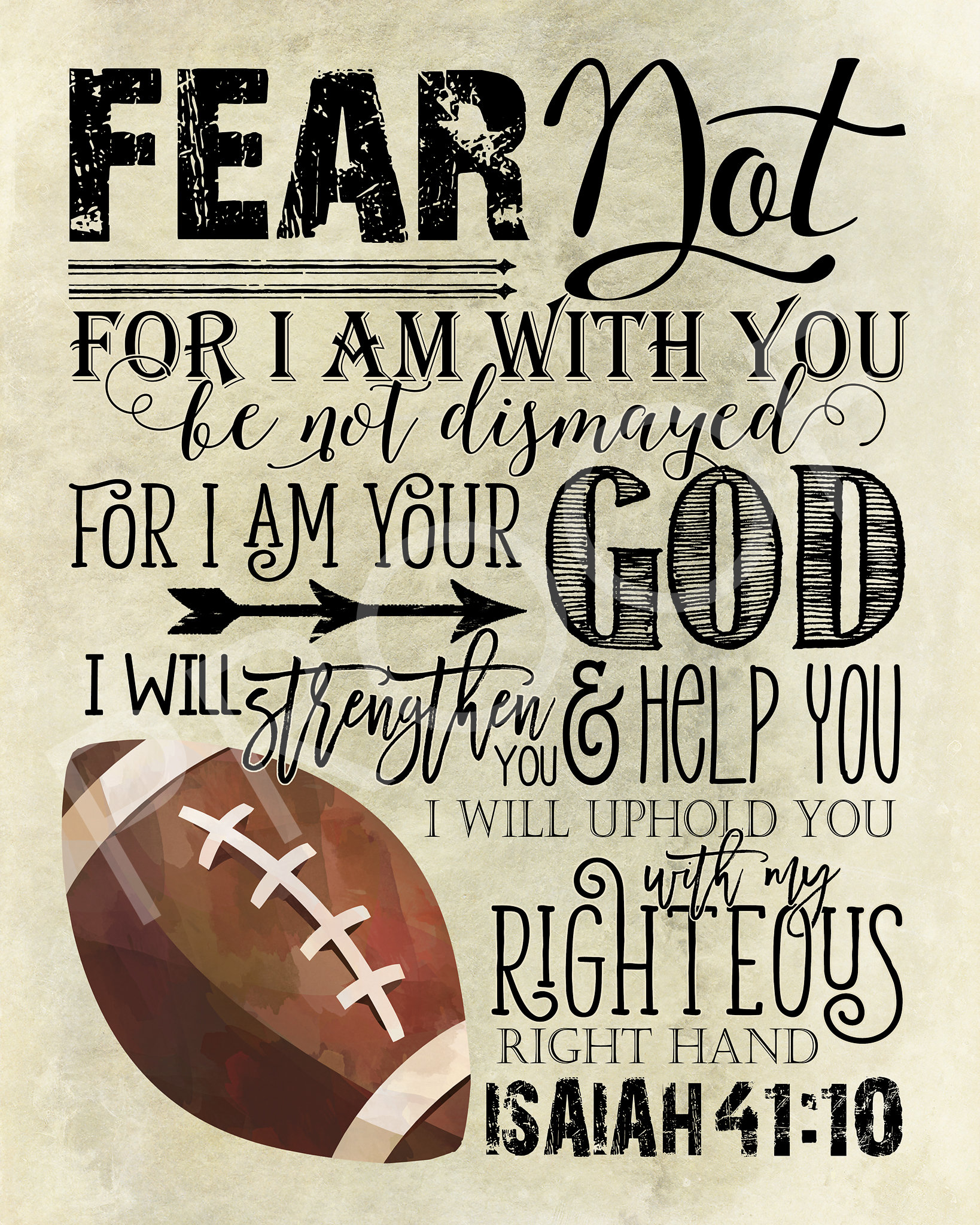 Scripture Art Isaiah 4110 Football Etsy