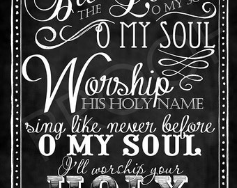 Art: "Bless the Lord O My Soul" Hymn chalkboard