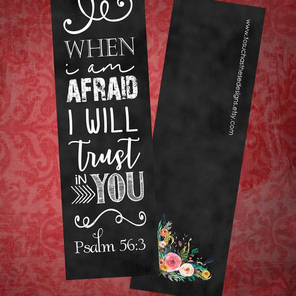 Set of 5 bookmarks ~ Psalm 56:3