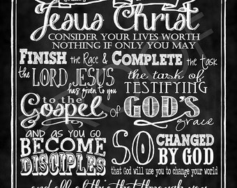 Chalkboard Scripture Art  - A Charge for the Believer  Chalkboard Style