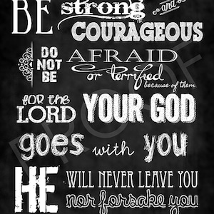 Chalkboard Art - Deuteronomy 31:6