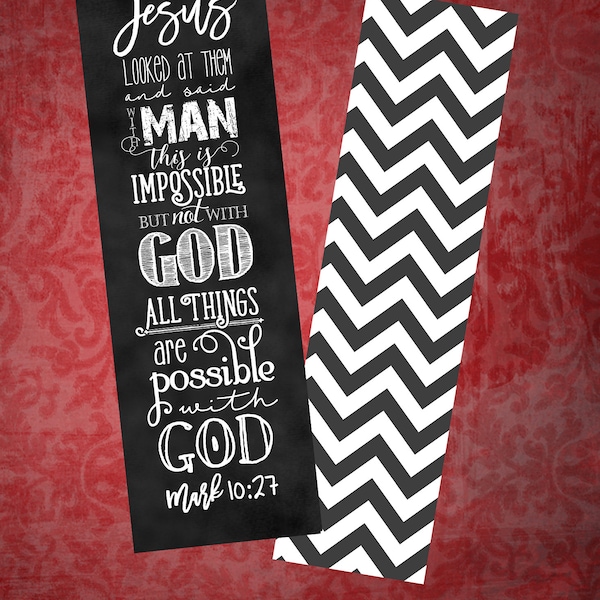 Set of 5 Bookmarks - Mark 10:27