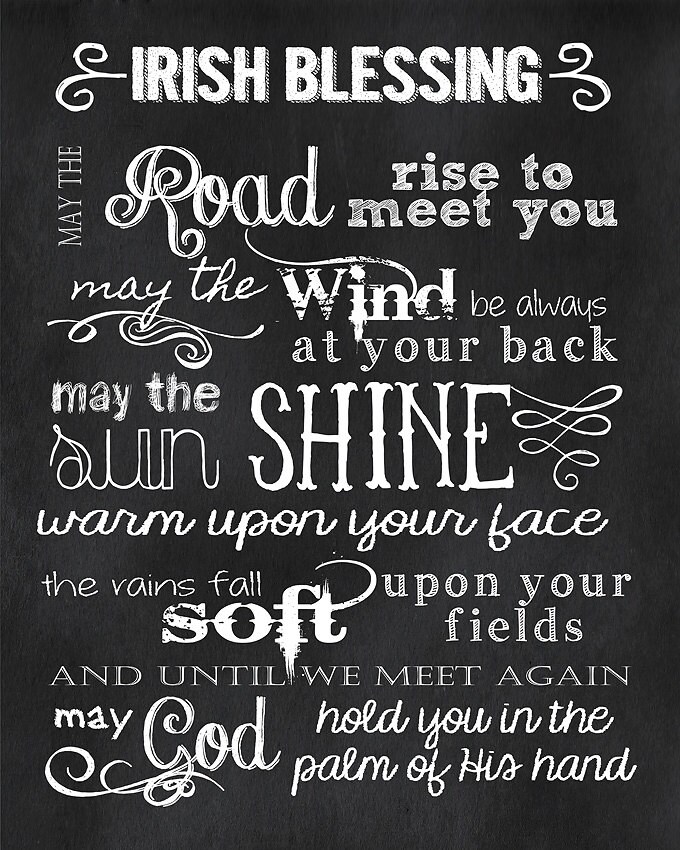 Chalkboard Art Irish Blessing Chalkboard Style Etsy