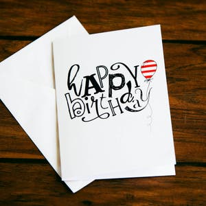 Happy Birthday - 5x7 Folded Greeting Card on linen paper (with envelope) &quot;Happy Birthday to you&quot;